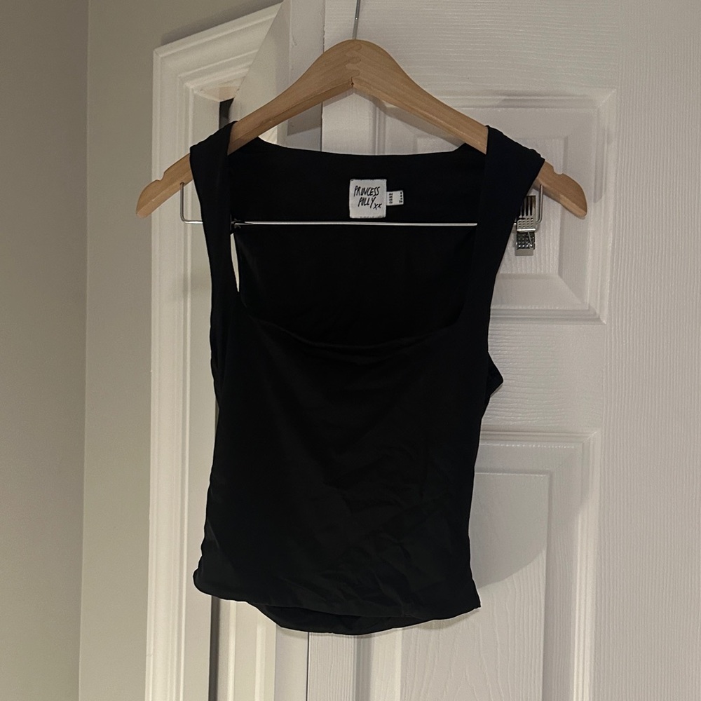 Princess Polly square neck Black Tank Top